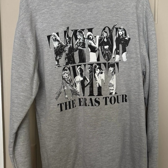 Taylor Swift Tops - Taylor Swift Gray Graphic Crewneck Sweater
